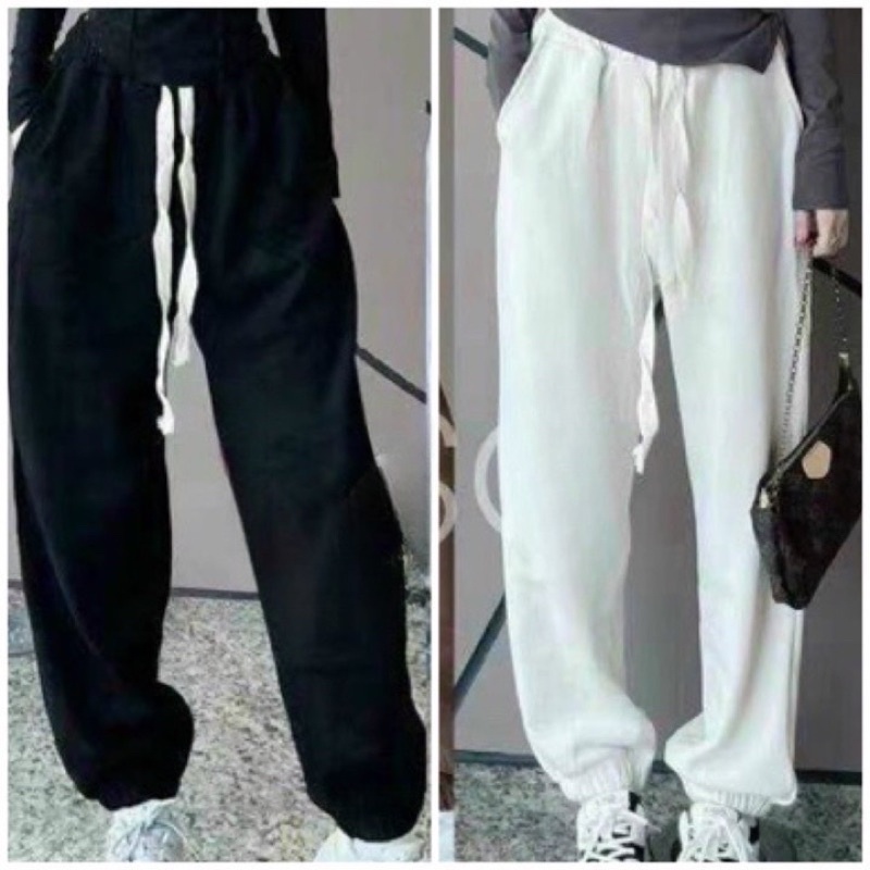 Quần Jogger Nữ Trơn Bo Gấu 3 Màu Ullzang Unisex Nam Nữ