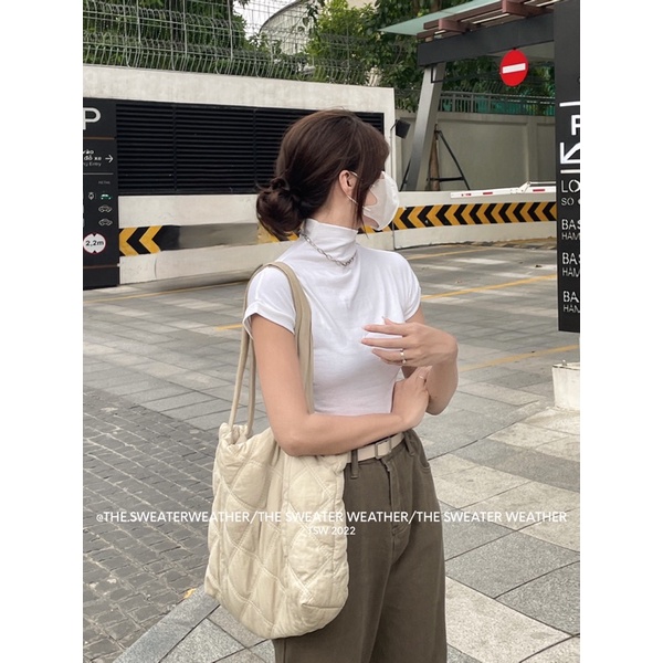 Áo thun len mỏng cổ 3 phân tay vát the.sweaterweather TSW (ảnh thật)