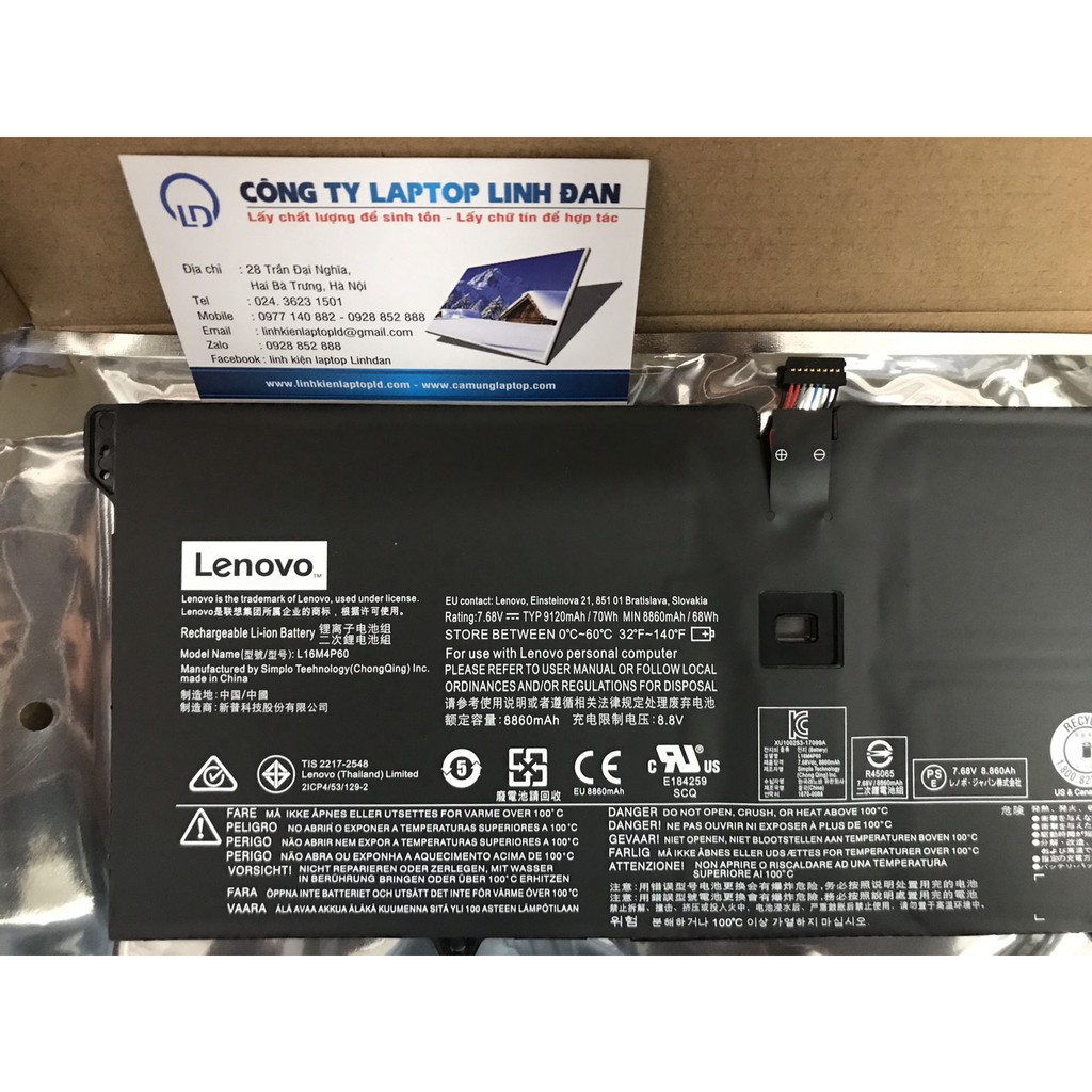 Pin Lenovo (Original)70Wh Yoga 6 Pro 13 920 920-13IKB L16M4P60 L16C4P61 Battery