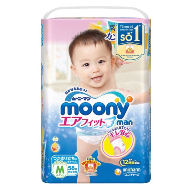 [Mẫu Mới]Tã dán/quần Moony Newborn, S84, M64, L54 ,M58, L44 Girl, L44 Boy