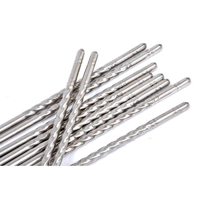 Đũa inox ăn cơm tiện lợi siêu rẻ bộ 5 đôi xoắn đẹp