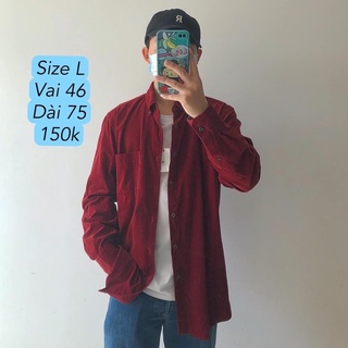 Áo sơ mi nhung tăm 2hand