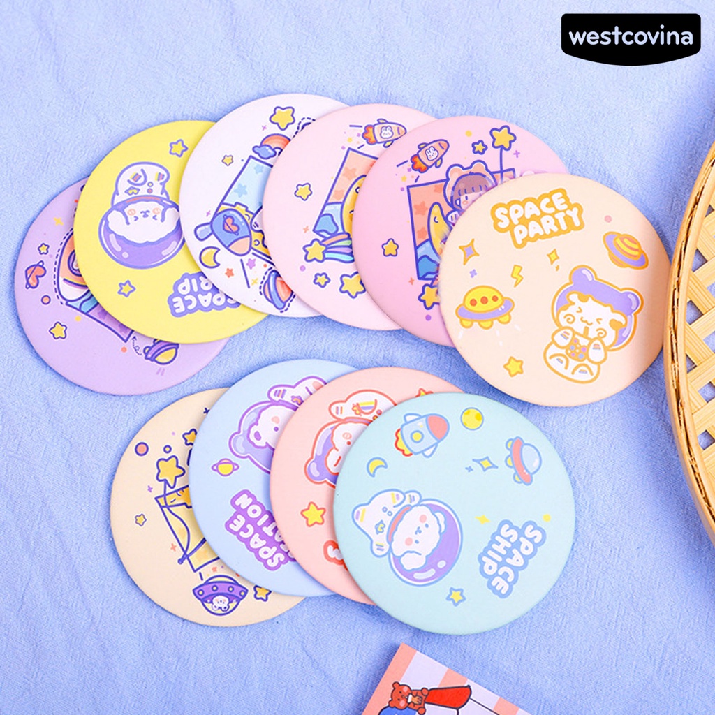 [Hot]✍Set 10 Gương Trang Điểm Hình Tròn Với Tay Cầm Cố Định Tiện Dụng Cho Nữ