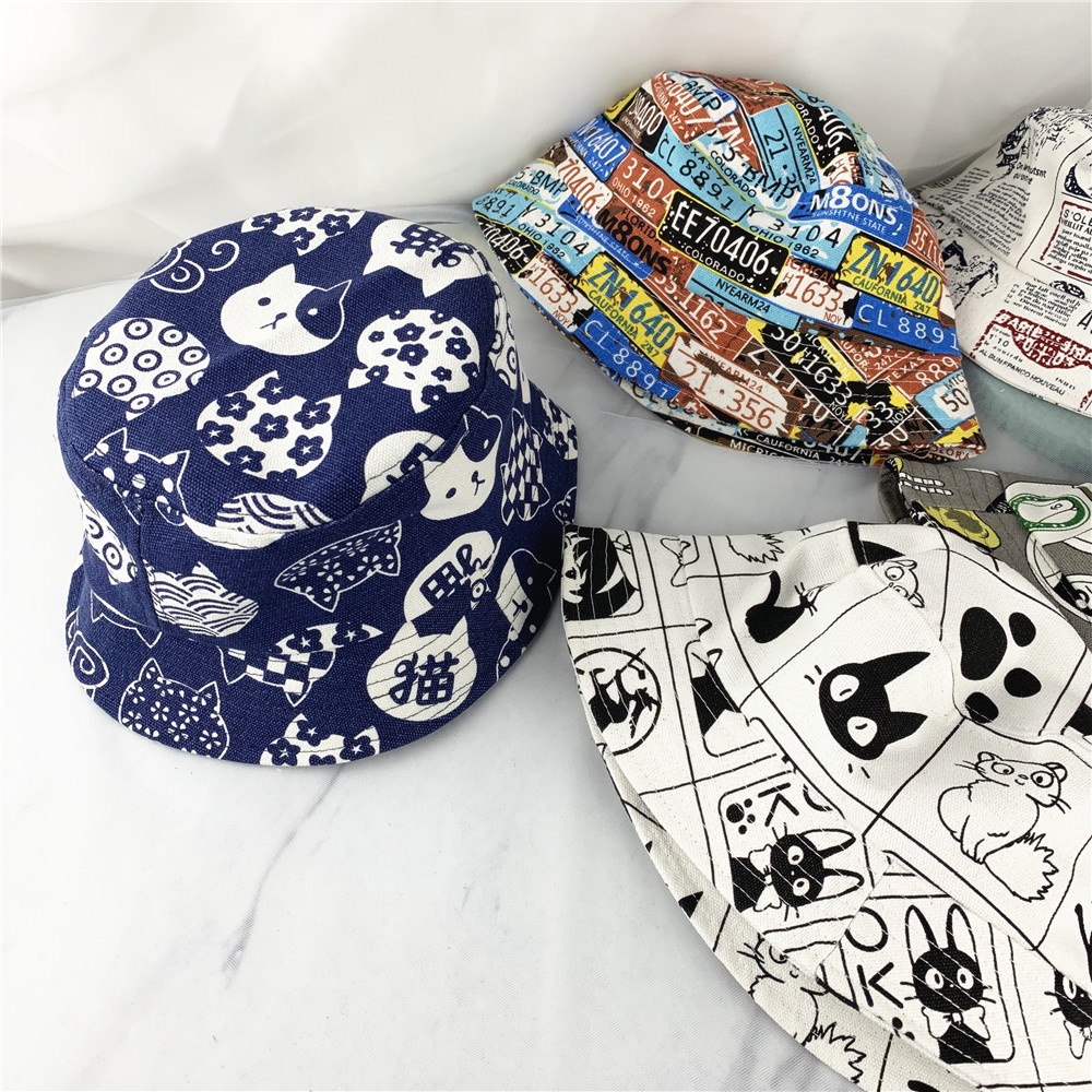 Nón Tai Bèo In Họa Tiết Màu Graffiti Thời Trang Cho Bé Trai Và Gái