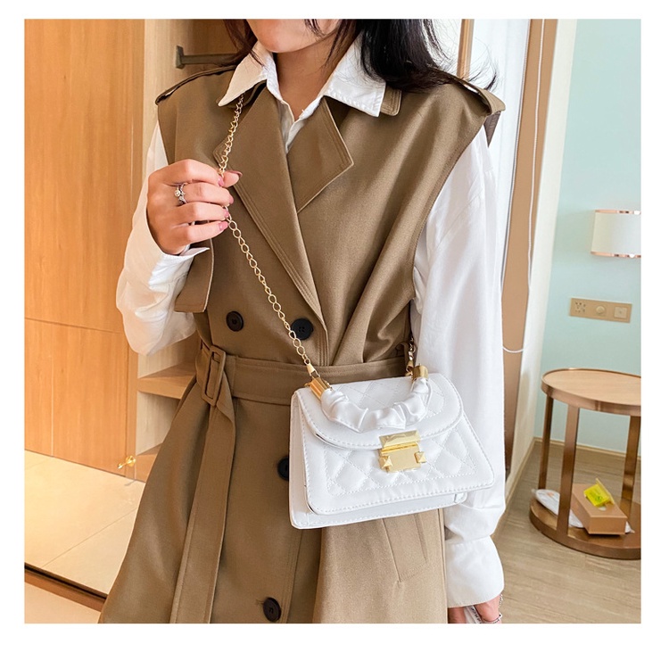 Túi xách tay đeo vai IELGY da PU họa tiết gân sọc kim cương thời trang dành cho nữ