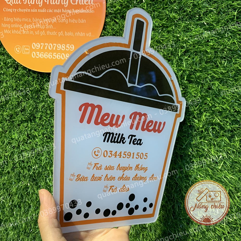 Bảng treo quán trà sữa_ Bảng treo quán cà phê, free thiết kế theo mẫu có sẵn