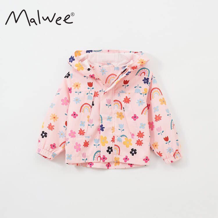 Áo khoác gió Malwee hồng cầu vòng - Áo khoác gió Mini MooMoo lót lưới cầu vồng G8CV6