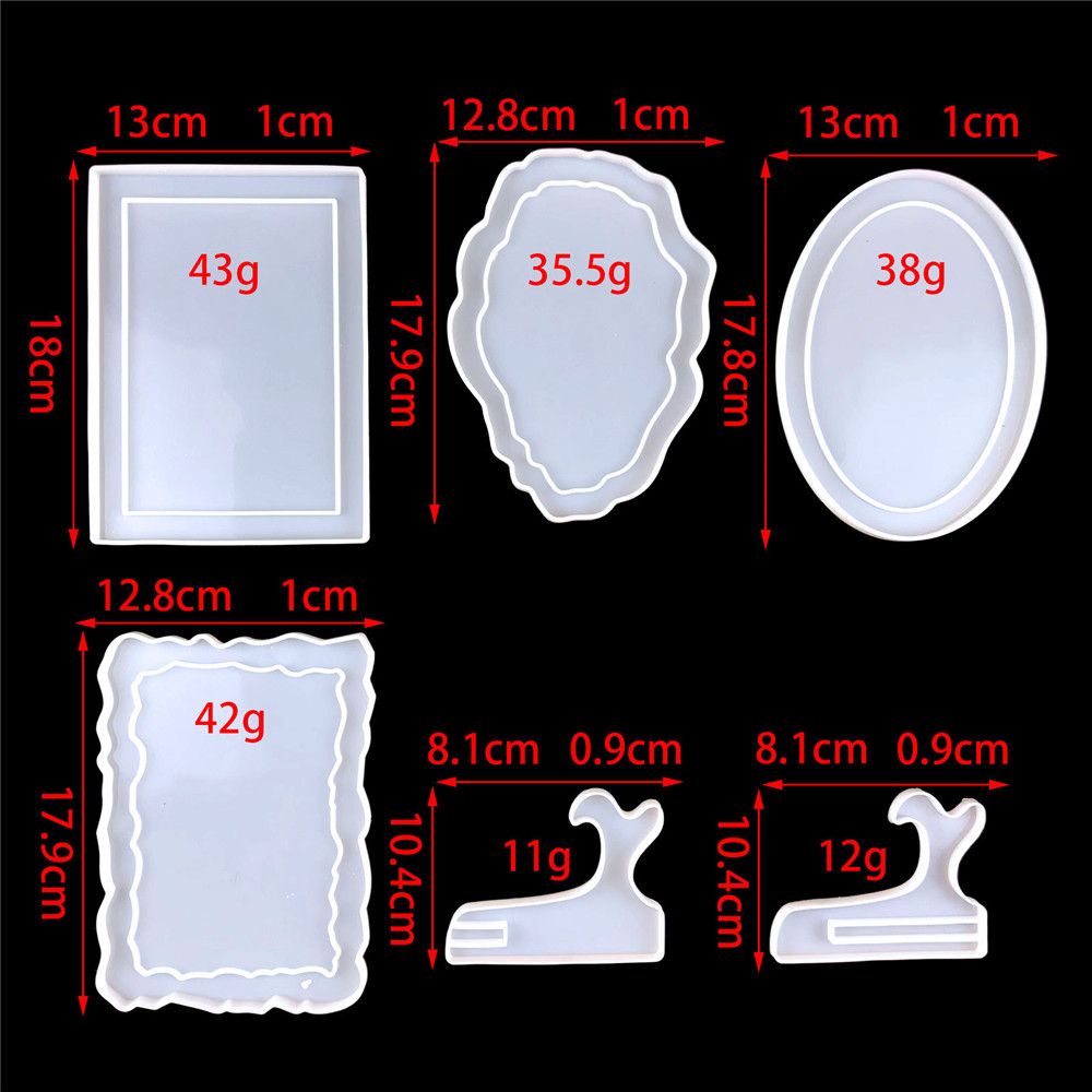 Khuôn Nhựa Làm Khung Ảnh DIY Có Giá Đỡ|Khuôn Silicone Làm Trang Sức Hình Vuông Tròn