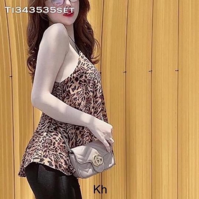 Set áo beo kèm quần tregging siêu hot