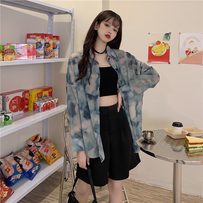 Áo Sơ Mi Hoa Tay Dài Thời Trang Dành Cho Nữ