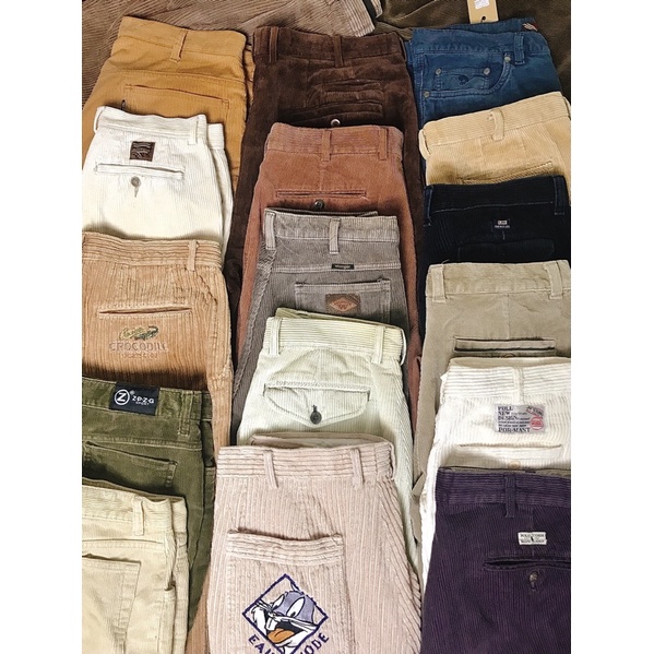 Quần Nhung Tăm Nam Nữ Vintage Phong Cách Thời Trang 1900 - 2hand và new - Inbox Chọn Mẫu