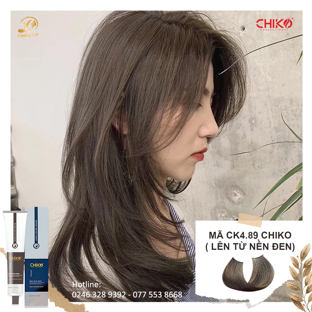 XANH THAN-Thuốc nhuộm tóc (CK 4.89) CHIKO+ TẶNG kèm trợ nhuộm+HẤP PHỤC HỒI