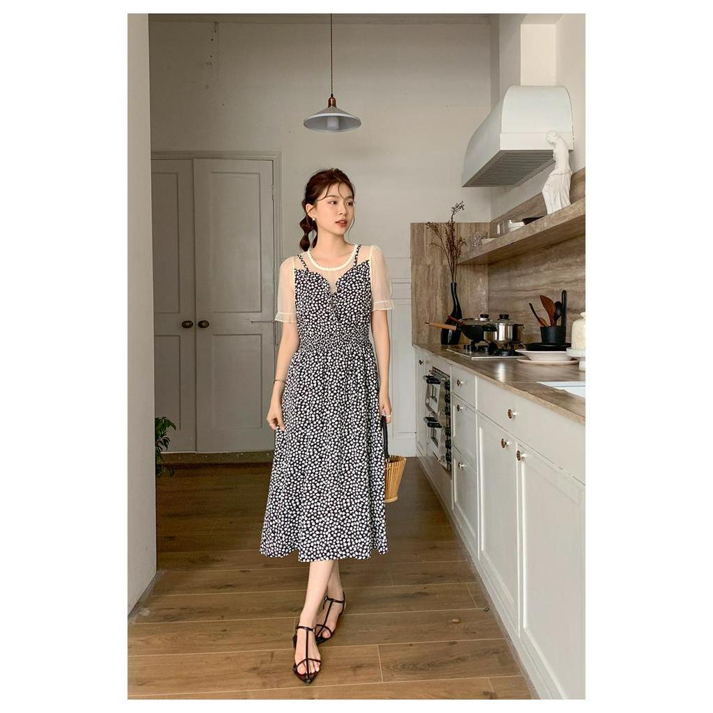 Đầm Voan Hoa Giả Hai Lớp Phong Cách Pháp Quý Phái 64197