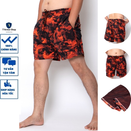 Quần short dù TArmorShop có 2 túi , Quần đùi nam vải dù gió chống thấm nước , được may thêm lớp lưới bên trong.