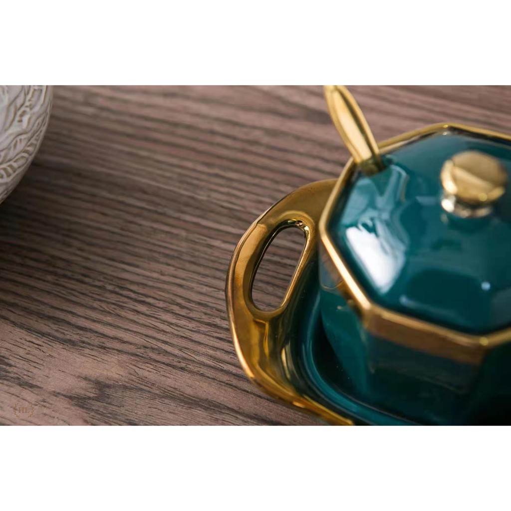 3 Hũ đựng gia vị chất liệu sứ kèm khay | HŨ ĐỰNG GIA VỊ DECOR PHONG CÁCH VINTAGE