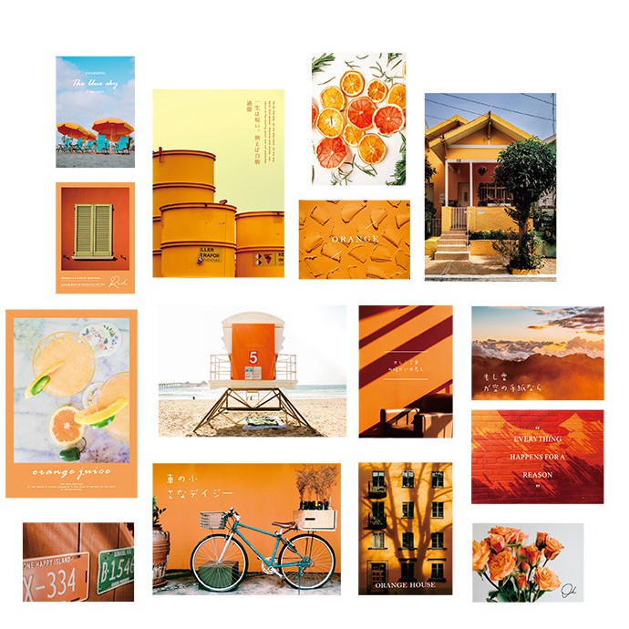 Bộ postcard ảnh tranh giấy size to trang trí tường kiểu Nhật phong cách tối giản