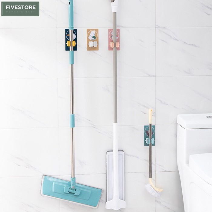 Móc dán tường kẹp cây lau nhà