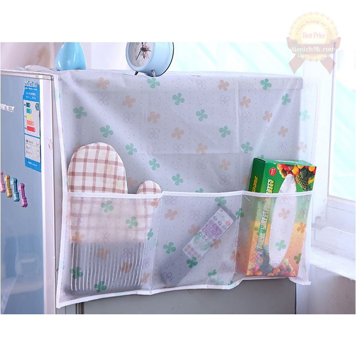 Phủ tủ lạnh nhiều ngăn nhìn xuyên PVC hoa văn trang trí tủ lạnh