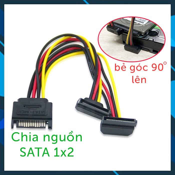 Cáp Nguồn sata 1 ra 2 cổng  đầu vuông góc .Mở Rộng thiết bị cho những nguồn ít jack sata