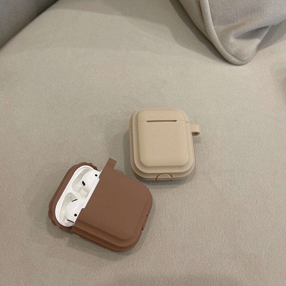 Vỏ Bảo Vệ Hộp Sạc Tai Nghe Bluetooth Airpods 1 / 2 / 3 / pro Bằng Silicon Cứng Màu Trơn Đơn Giản Thời Trang