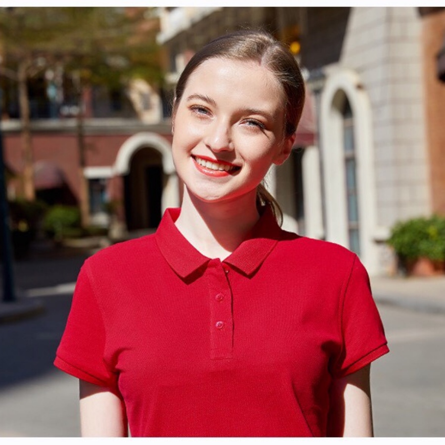 Áo Polo nam nữ chất vải Lascoste co giãn 4 chiều thoáng mát hút mồ hôi, lên form đẹp màu đỏ tươi