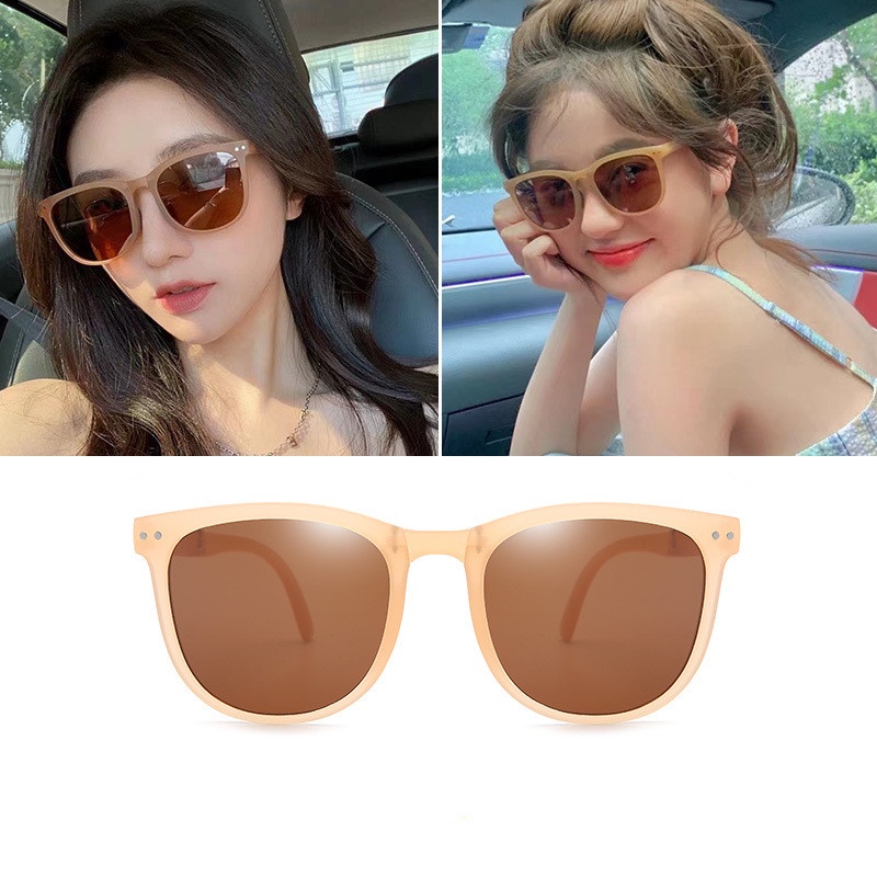 Kính Mát Gọng Oval Màu Đen Chống Tia UV Có Thể Gấp Gọn Cho Nữ