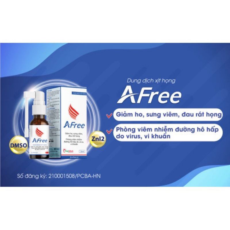 Xịt họng AFree Thái Minh  [vfree, afee, vfee, betadine, thảo dược ] hộp 30ml