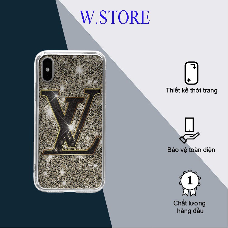 Ốp lưng LV sang trọng ốp in chữ LV nổi bật trên nền ánh bóng độc đáo dành cho Iphone 6 đến 12 promax BRD20210200