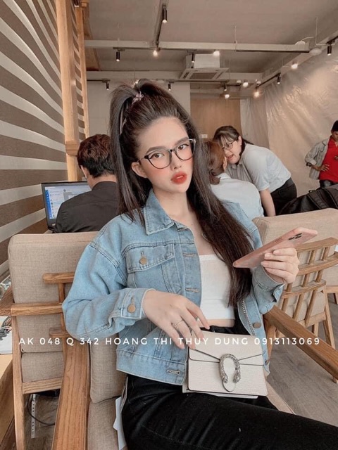 áo khoác bò nữ dáng ngắn trơn | BigBuy360 - bigbuy360.vn