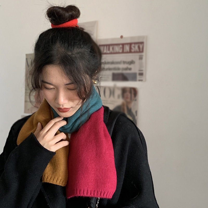 Khăn choàng dệt kim mềm mại ấm áp cho nam nữ 125*18cm