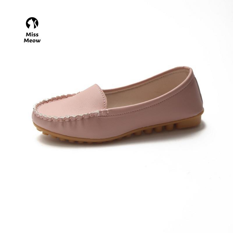 Miss meow Giày Doudou nữ mùa xuân 2021 mới thoải mái và đa năng lười một chân | BigBuy360 - bigbuy360.vn