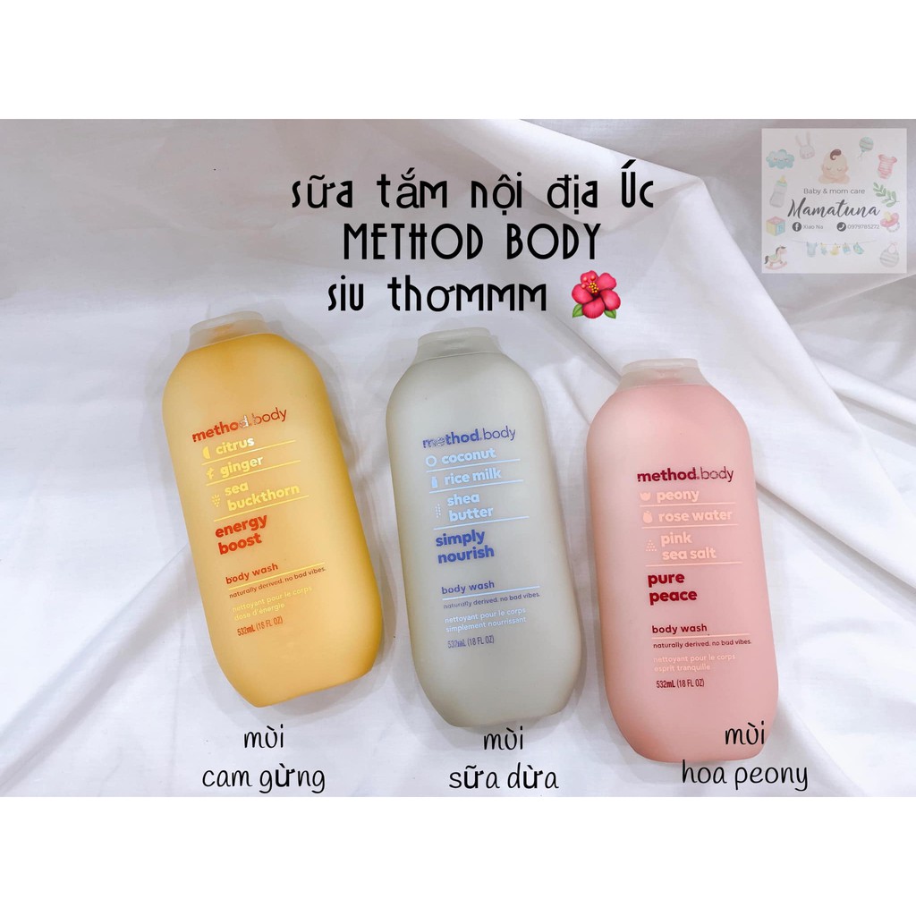 Sữa tắm gội Úc Method Body