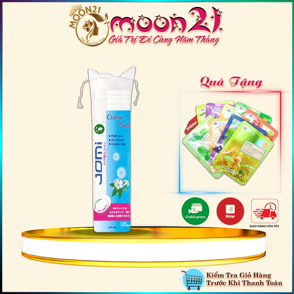 Bông tẩy trang Duo Cotton Jomi 120 Miếng Auth Hàn Quốc