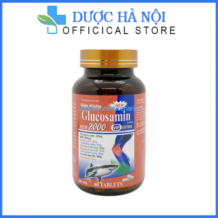 Viên khớp Glucosamin MSM 2000 giảm thoái hóa khớp, giảm đau tăng cường dịch khớp hộp 60 viên