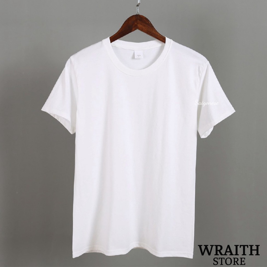 Áo Thun Trơn Wraith Trắng Đen Cotton 4 Chiều Thoáng Mát.