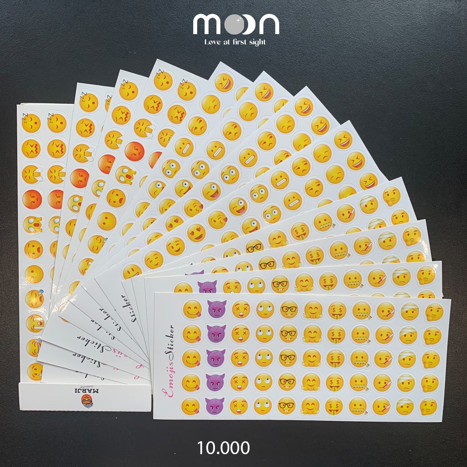 12 tấm sticker dán hình Emoji cảm xúc