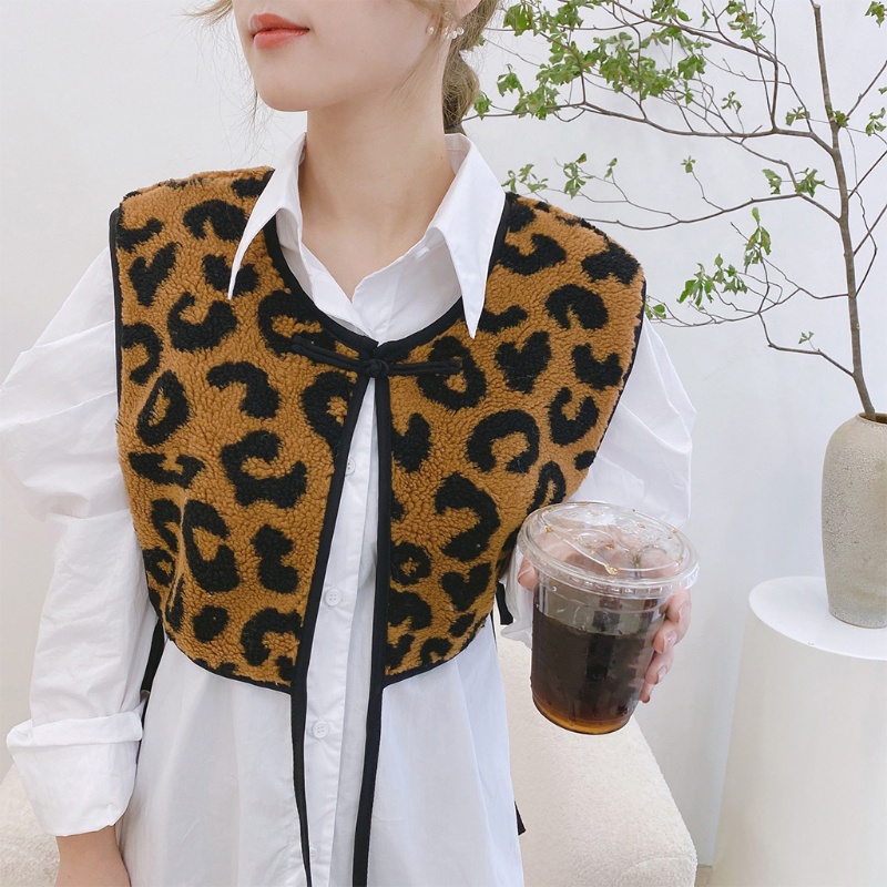 Han Áo Khoác Ghi Lê Giả Lông Dày Không Tay Họa Tiết Da Báo Ấm Áp Mùa Thu Đông Cho Bé Gái