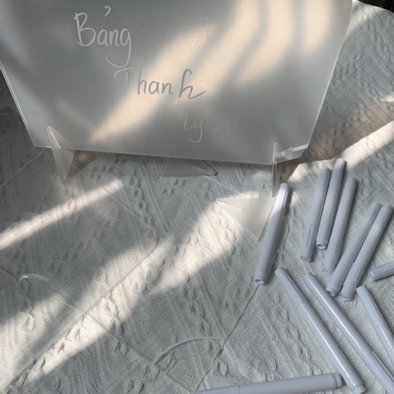 Bảng Nhựa Acrylic Trong Suốt MiNi Viết Bút Trắng, Bảng Đặt Bàn Dùng Viết Ghi Chú Note Tiện Lợi Trang Trí Góc Học Tập