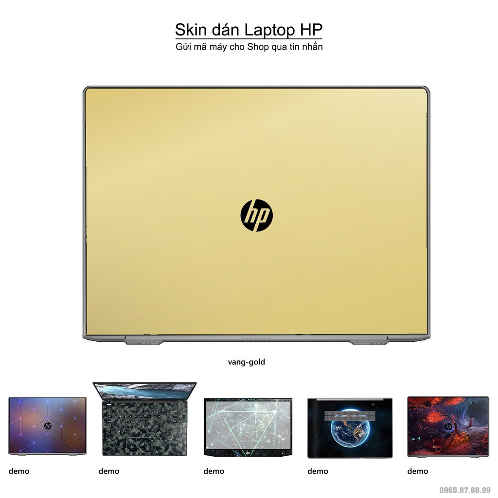 Skin dán Laptop HP màu vàng gold (inbox mã máy cho Shop)