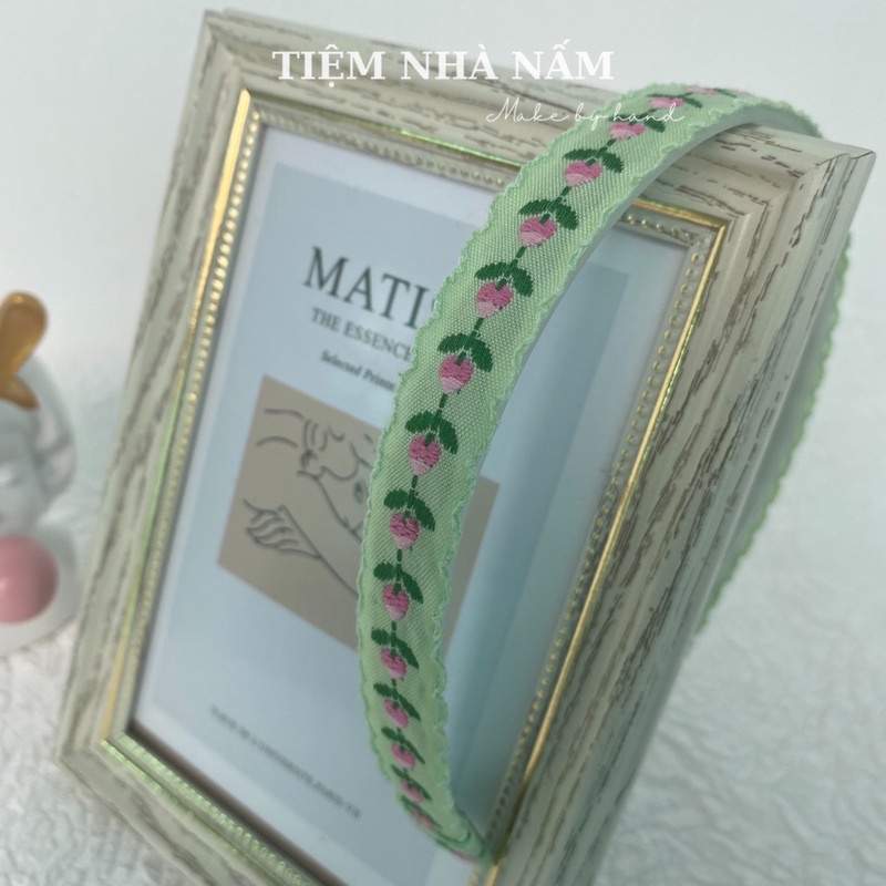 BỜM / CÀI TÓC THÊU HOA ĐÁNG YÊU - [ Nhà Nấm handmade ]