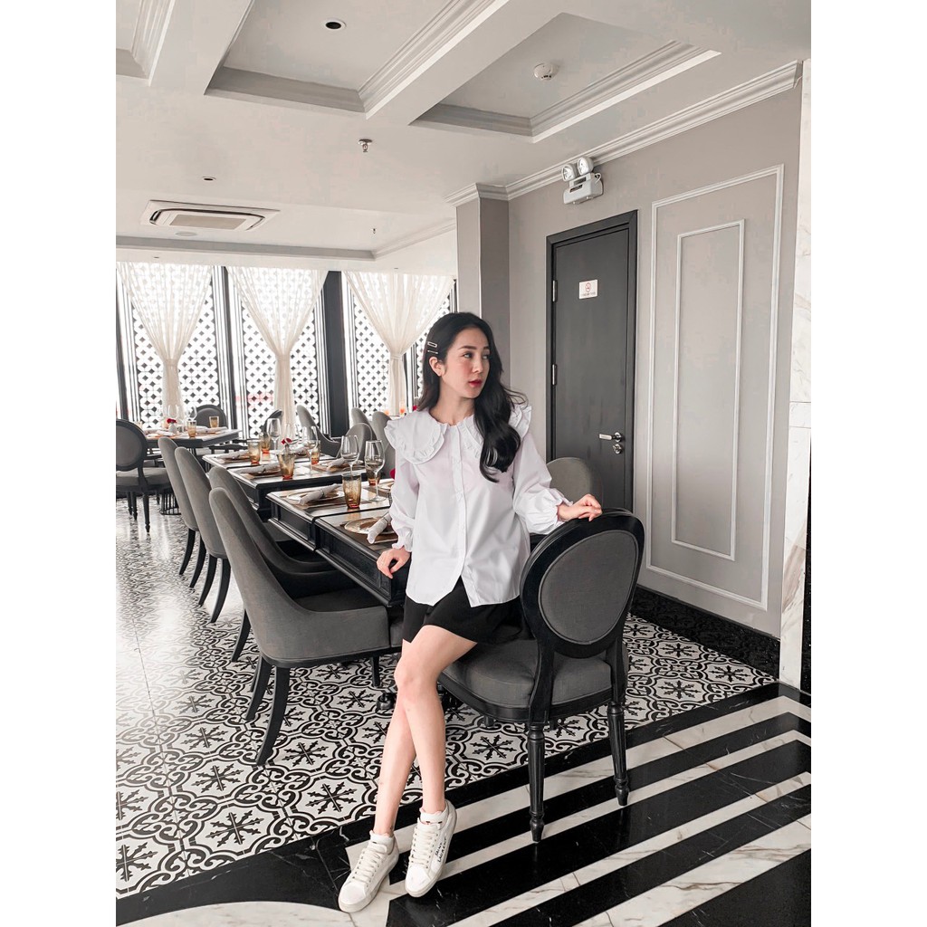 Áo sơ mi bèo dài tay vải thô ướt Goo Studio không nhăn thoáng mát | BigBuy360 - bigbuy360.vn