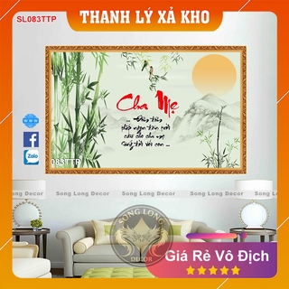 Tranh Dán Tường Chữ Cha Mẹ- SL083TTP-Tranh 3d Thư Pháp - Song Long Decor
