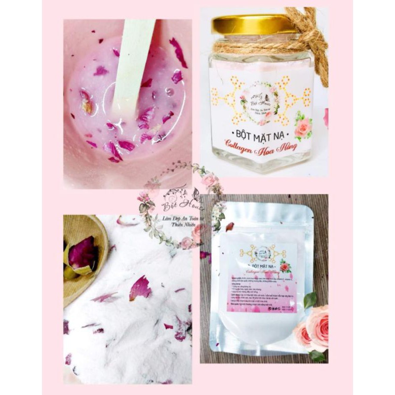 MASK DẺO COLLAGEN HOA HỒNG HANDMADE NHÀ BỘT