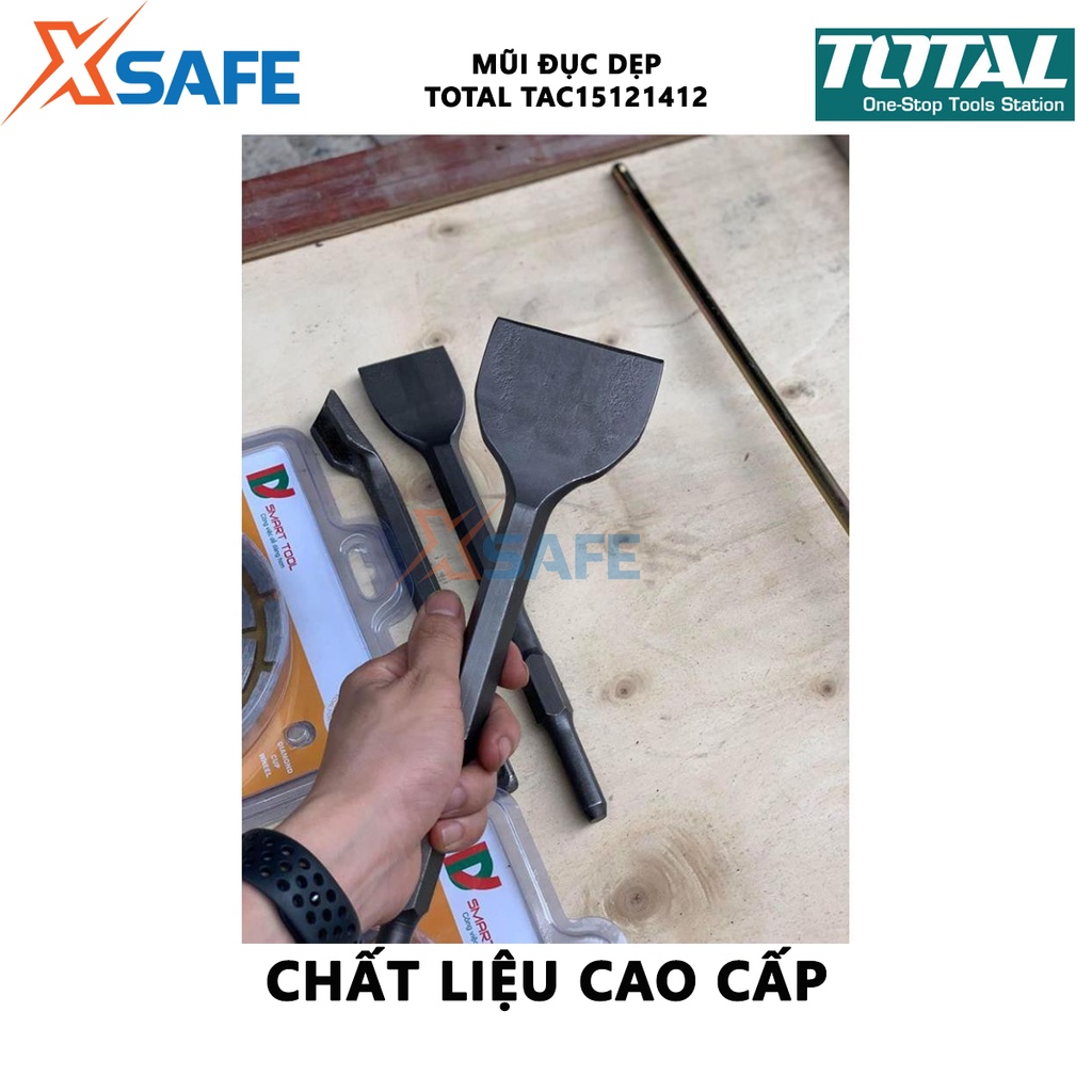 Mũi đục dẹp TOTAL TAC15121412 size 14x250x40mm dùng đục, khoét các bề mặt vật liệu cứng - chính hãng