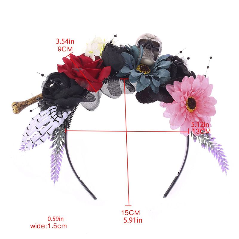 Flgo Băng Đô Hóa Trang Halloween Hình Bộ Xương Đầu Lâu Kinh Dị Nhiều Màu Sắc