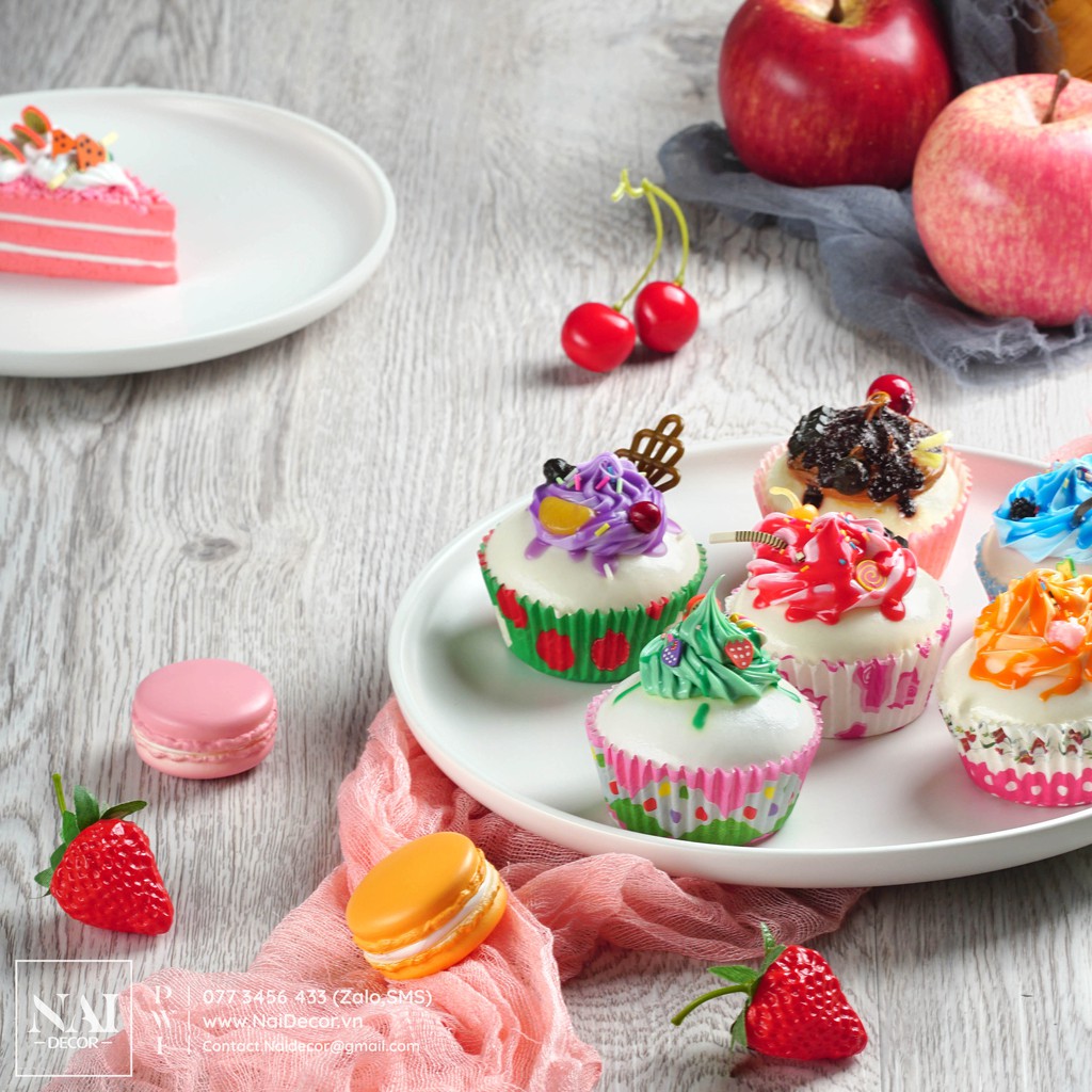 Bánh Cupcake trang trí mô phỏng – Phụ kiện chụp ảnh