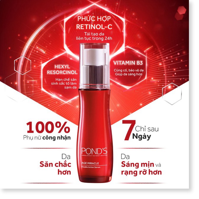 [Mã chiết khấu giảm giá sỉ mỹ phẩm chính hãng] Serum ngăn ngừa lão hóa Pond's Age Miracle 30ml