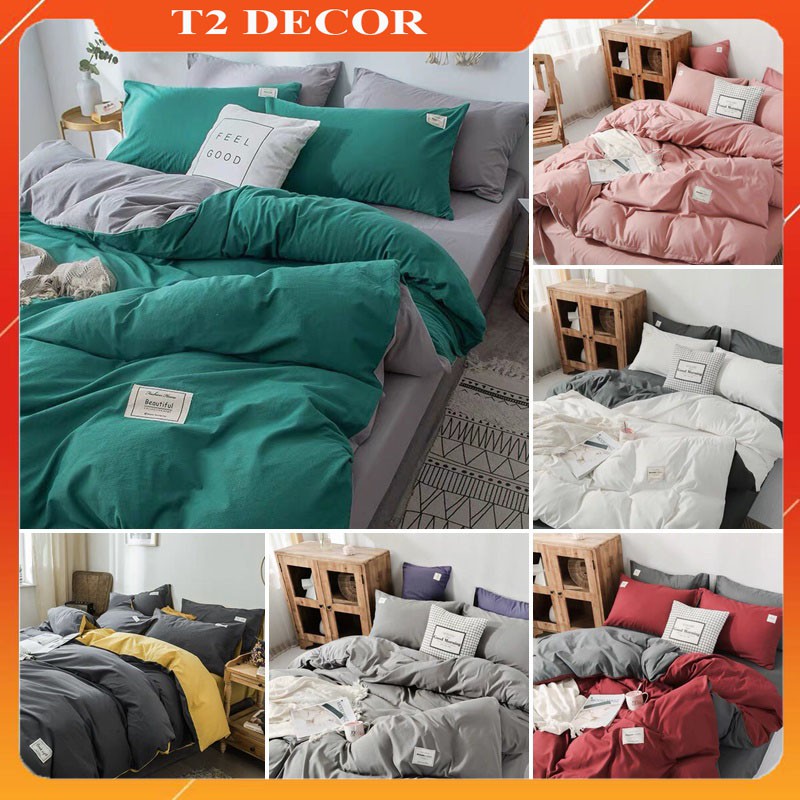 Bộ chăn ga gối cotton Tici cao cấp nhập khẩu Hàn Quốc đủ size đủ màu Happy Bedding