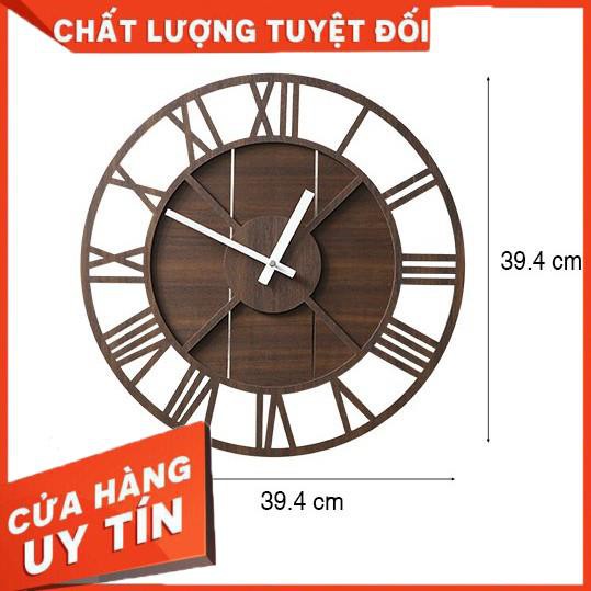 BÁN SỈ Đồng Hồ Gỗ Treo Tường Trang Trí Cổ La mã 40cm Phong Cách Châu Âu Sang Trọng decor trang trí nhà và quán cà phê