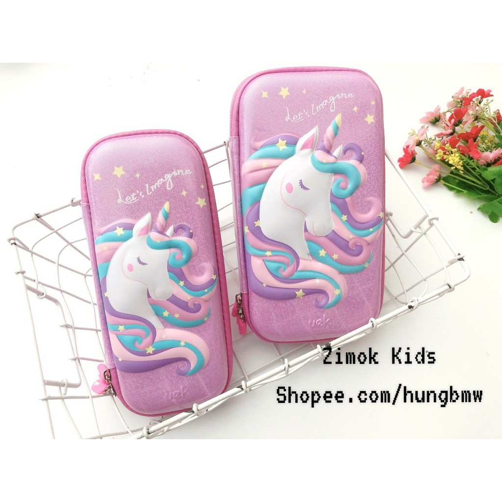 Hộp bút nhựa dẻo cho bé gái hình Unicorn, Mèo cute, Ngựa Pony đủ kích thước chính hãng UEK full box cực kỳ nhẹ không ồn